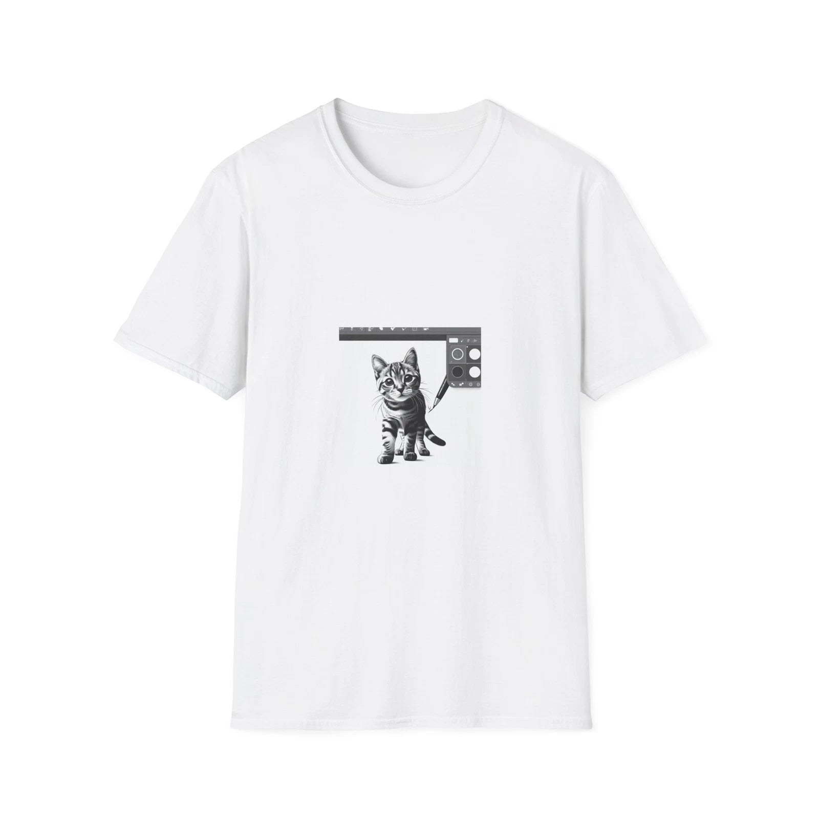 Cat art Unisex T-Shirt, Cute Kitty Graphic Tee, Cat Lover