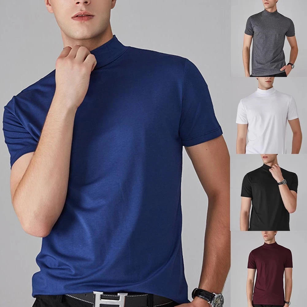 Mens Slim Fit Tee 95%Polyester 5%Spandex Short Sleeve Slim Fit Pullover