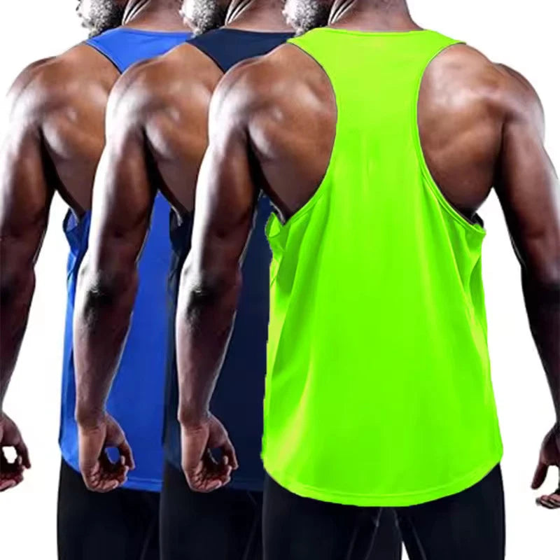 Running Tank Top Men Gym Vest Quick Dry Training Workout Singlet Fitness Shirt