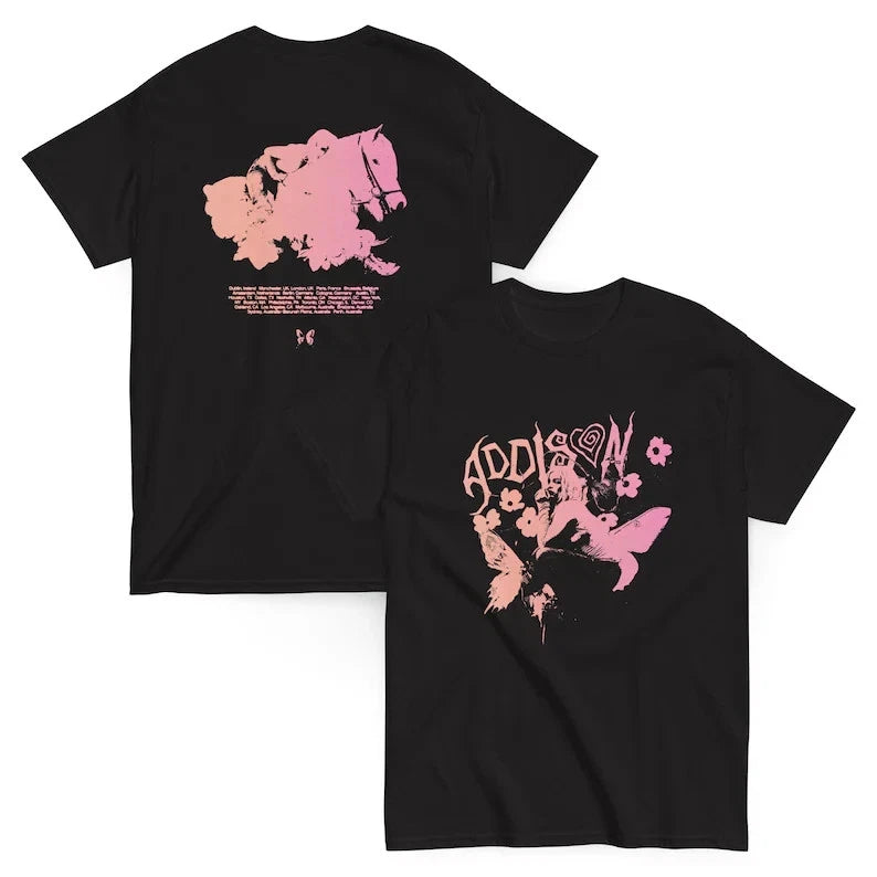 ADDISON RAE 2025 - 2026 Tour Shirt Headphones On Unisex Full Size Tee