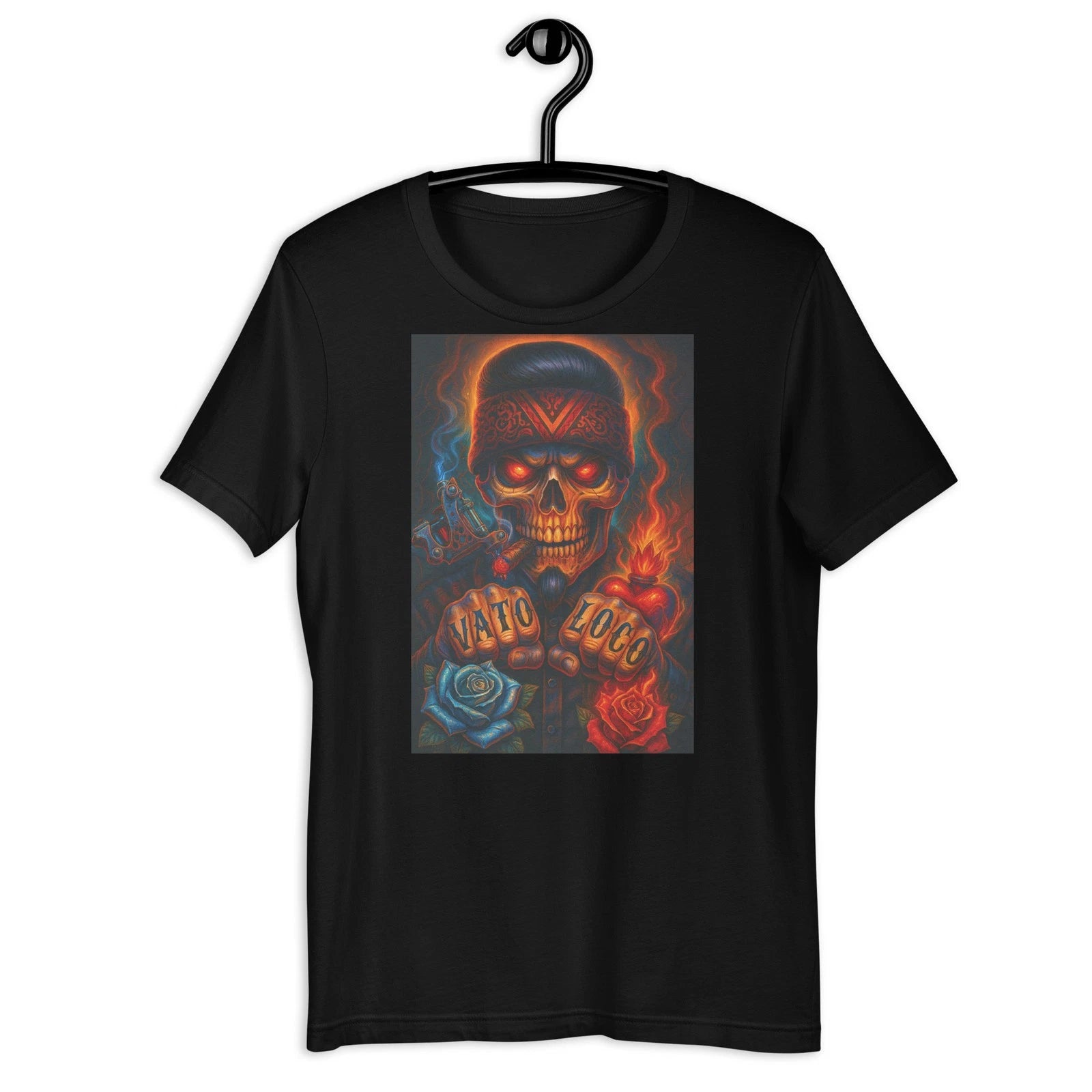 Vato Loco Skull Tattoo Chicano Art Bandana Street Gang Style