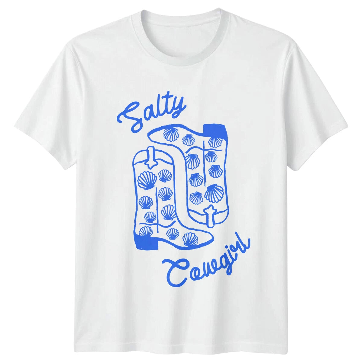 Salty Cowgirl Shells Cowboy Boots Hobbies Mens T-Shirt Womens Graphic Tee