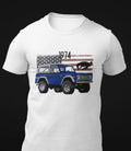 1974 Blue Ford Bronco Short-Sleeve Unisex T-Shirt