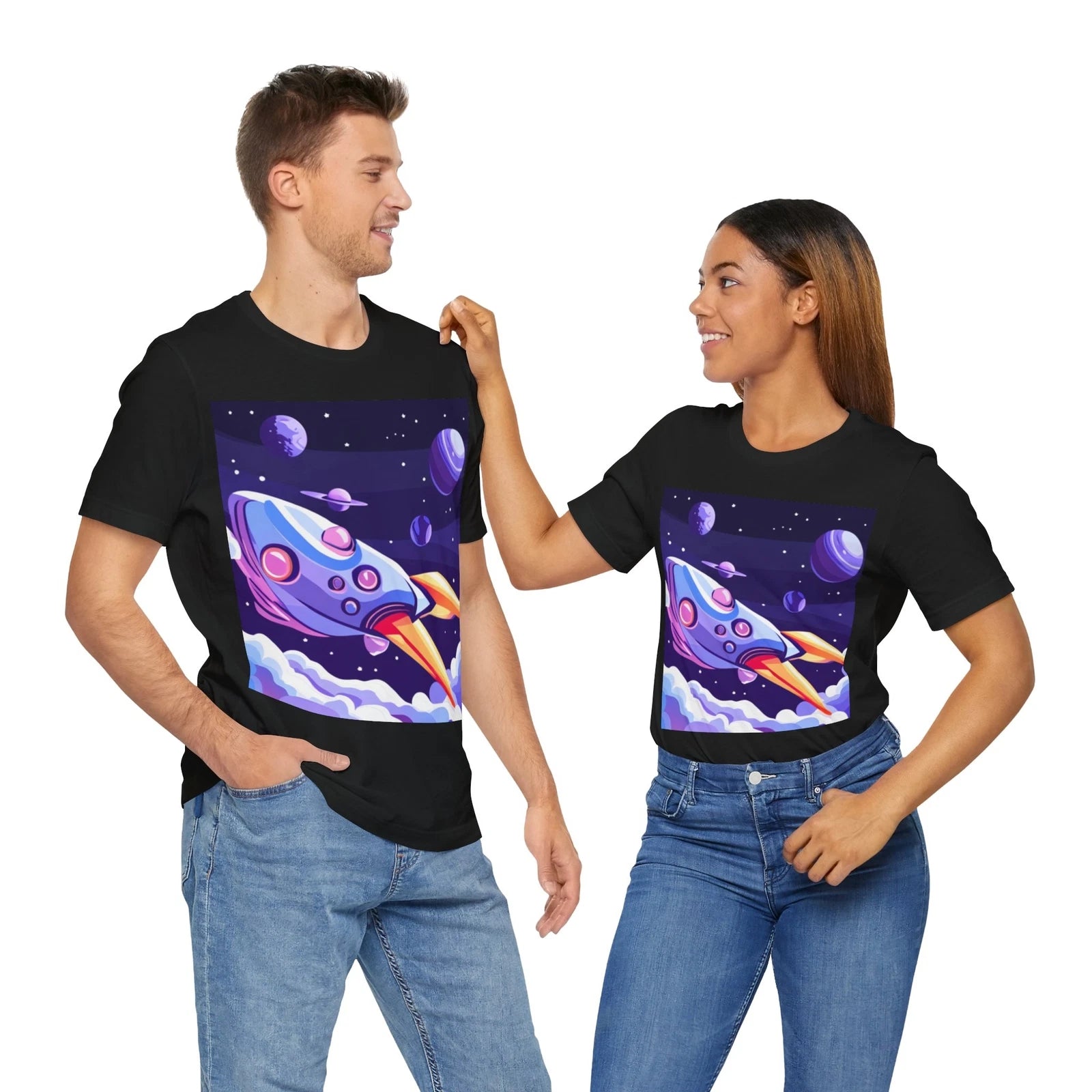 Custom Jersey Short Sleeve Tee Shirt, Personalized with Graphics for Men, Women