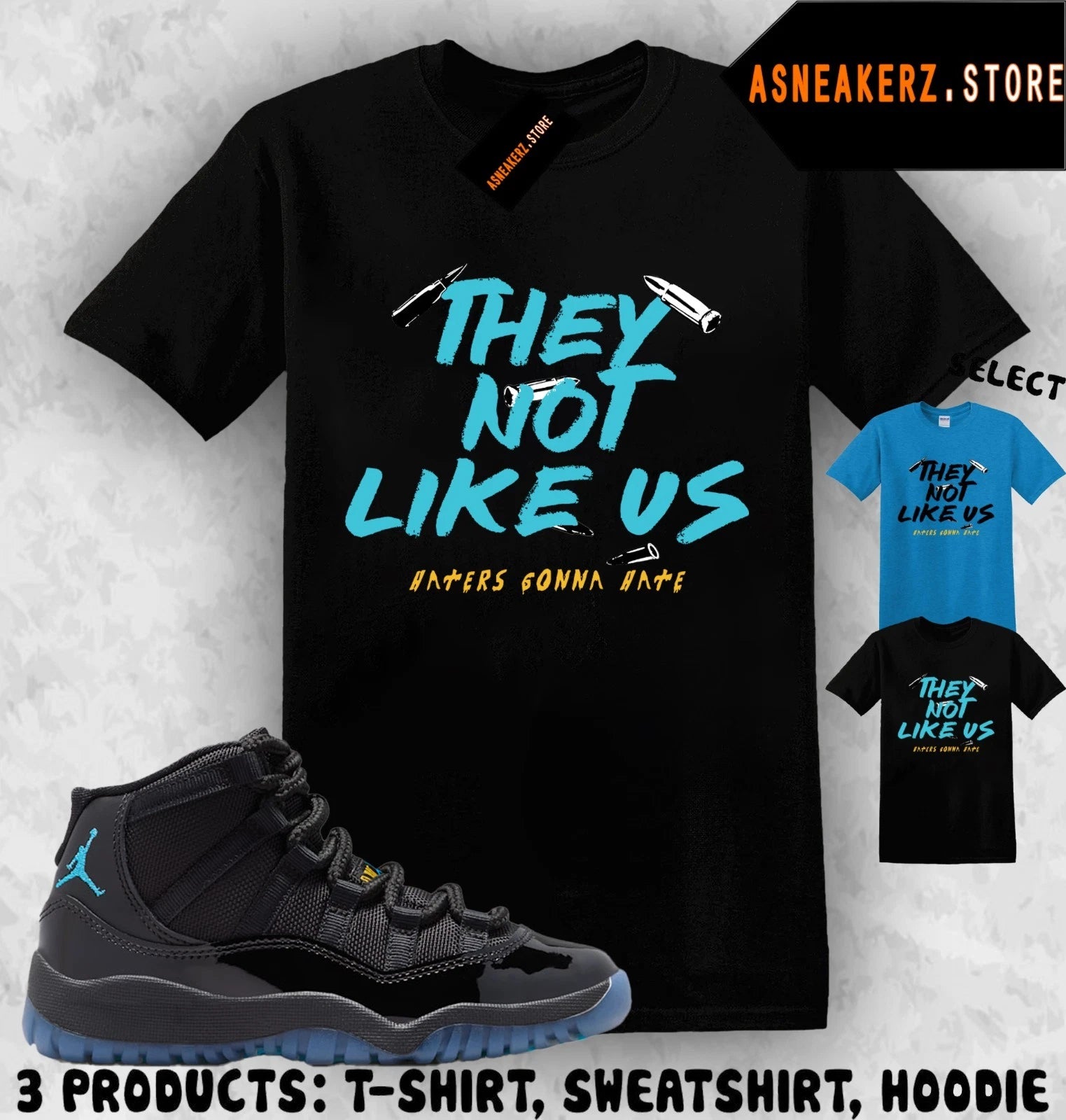 Tee Shirt Matching AJ 11 Gamma Blue 2025 Match Sneaker They Not Like Us T-Shirt