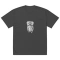 Oversized faded t-shirt black standing kitten
