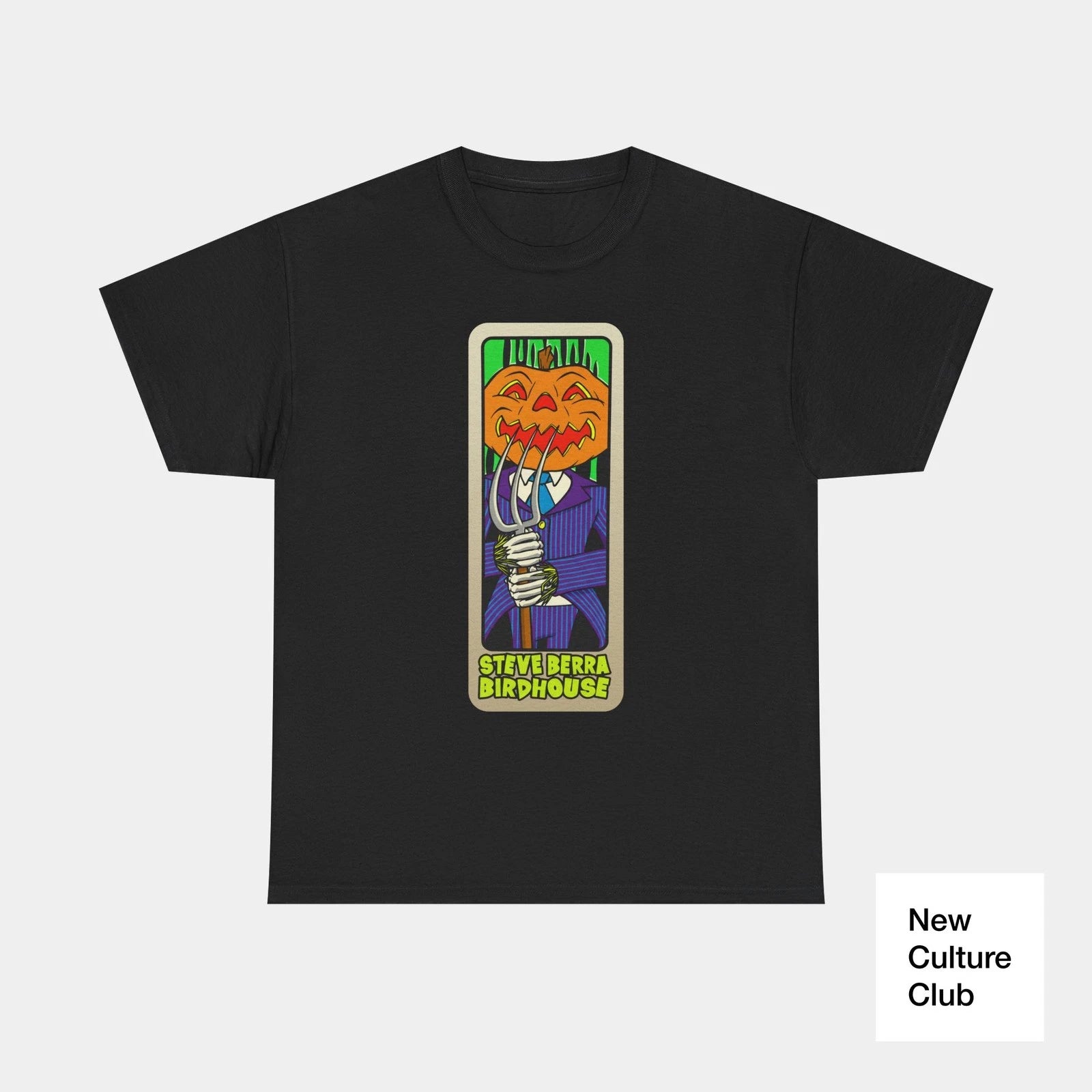 Birdhouse Berra Skateboarding Classic Pumpkin Head 1997 Skate T Shirt Print