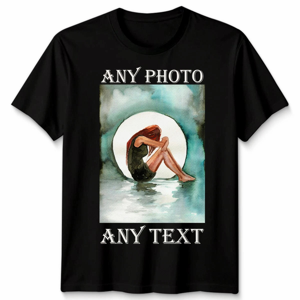 Personalised Unisex T Shirt Photo Text Printed Logo Stag Hen Party Graphic Tee