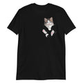 Cute White Kitty in Pocket T-Shirt