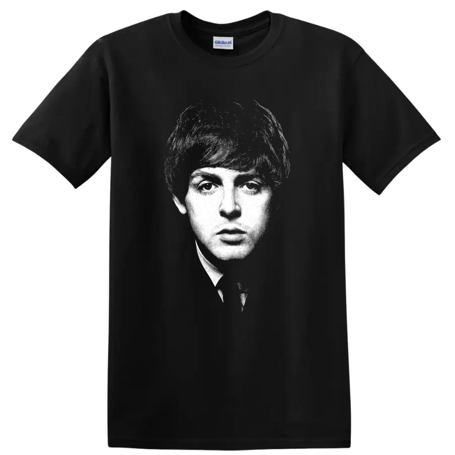 Paul McCartney T Shirt Rock Legend Portrait Music Icon Stencil Art Graphic Tee