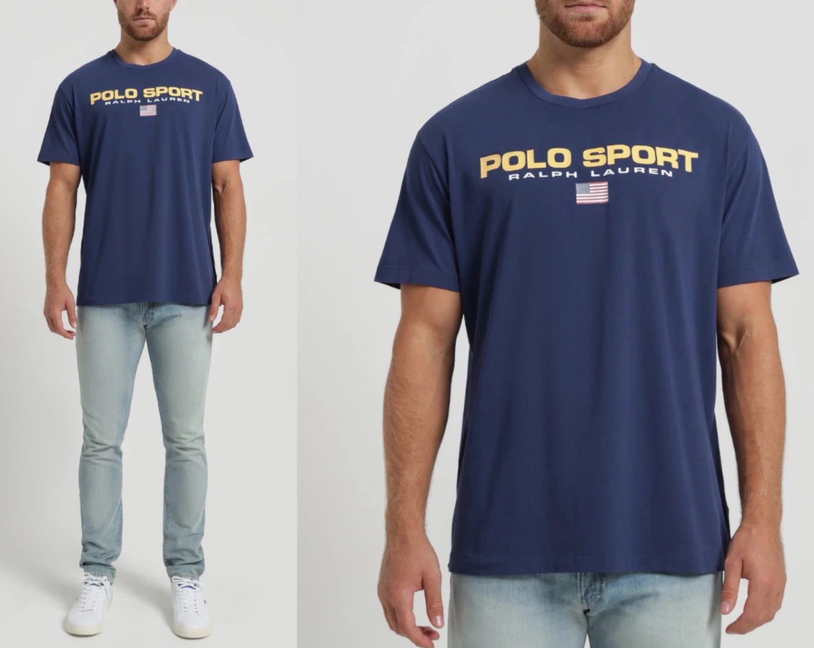 POLO RALPH LAUREN FLAG LOGO TEE T-Shirt Tee Classic Fit Pure Cotton Top WOW