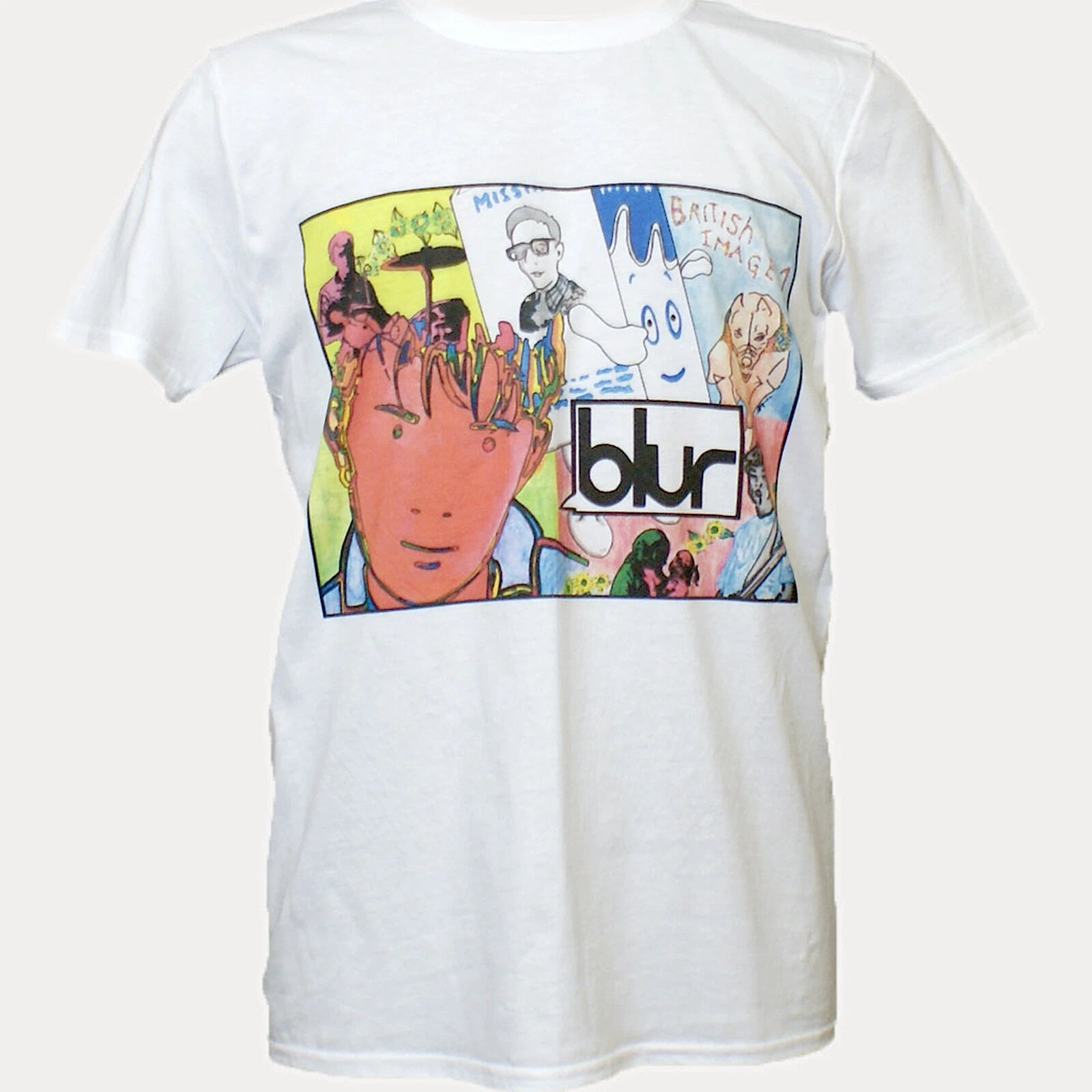 Blur Britpop Indie Rock Short Sleeve White Unisex T-shirt S-3XL