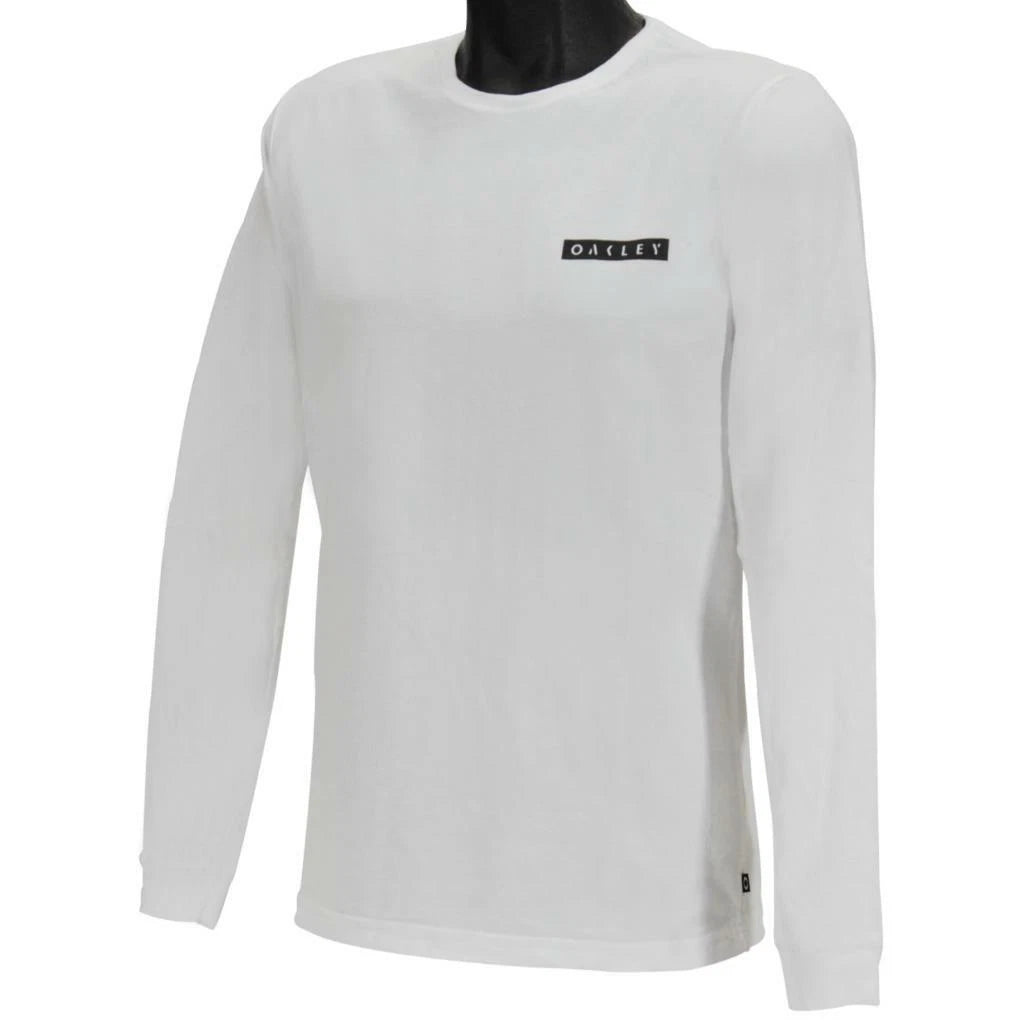 Oakley Harry Long Sleeve Tee Mens Size XXL White Cotton Shirt Logo T-Shirt