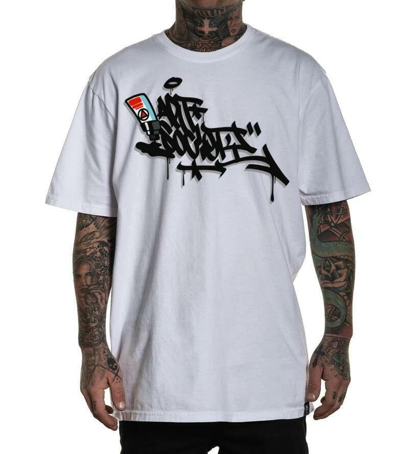 NEW Art Society x Retro Kings MORALES GRAFFITI WHITE Tee Shirt SMALL-3XLARGE