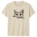Peeking Cat Cute Kitten Animals Cats Graphic Mens T-Shirt Womens Tee Unisex Top