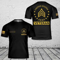 Custom Name US Army E-5 Sergeant Veteran T-Shirt 3D