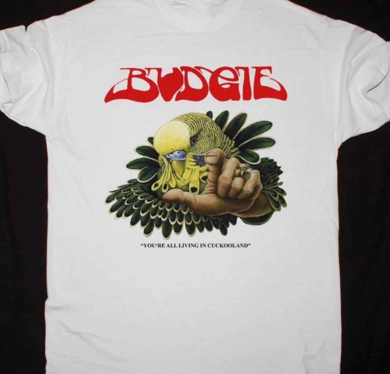 Budgie rock band ALBUM white T-shirt Unisex All sizes S to 45Xl