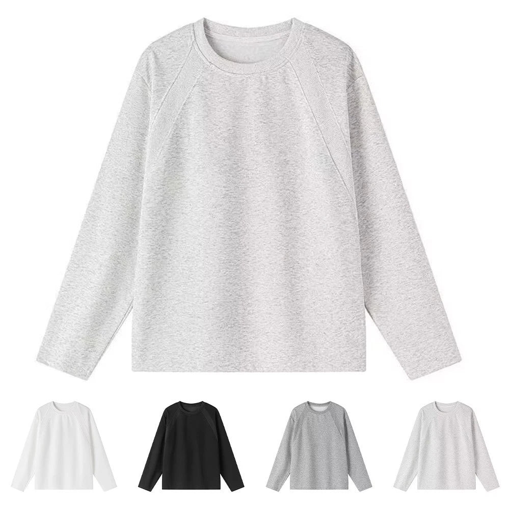 Men Casual Solid Long Sleeve Pullover Sweatshirt Round Neck Daily Wear Top