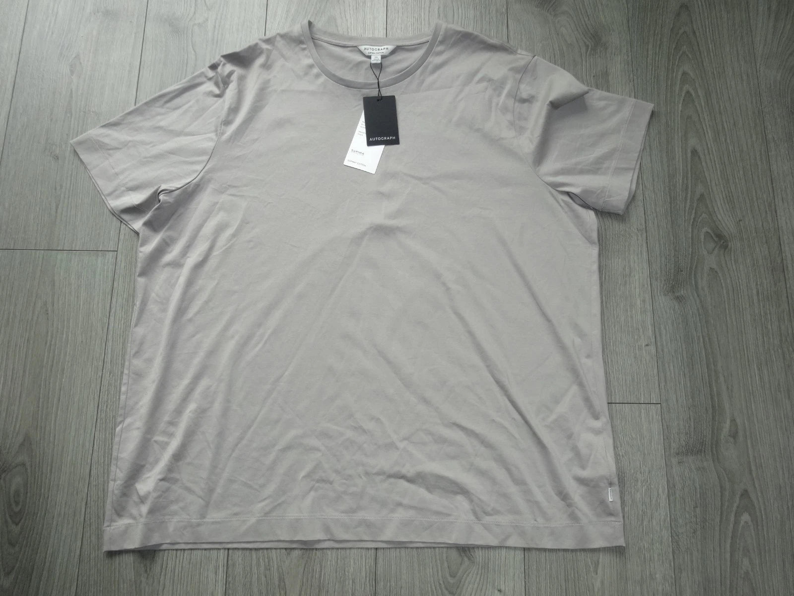 M&S MARKS & SPENCER AUTOGRAPH LIGHT GREY T-SHIRT UK SIZE 3XL 50-52in CHEST