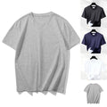 Men Casual Loose Fit Short Sleeve T-Shirt Solid Color Round Neck Summer Tee