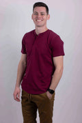 Men's Premium 100% Cotton Henley Shirt Short Sleeve Casual Summer Tee