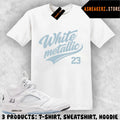 Tee Shirt Matching AJ 5 White Metallic 2026 To Match Sneaker Jersey 5s T-Shirt