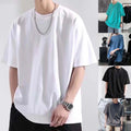 Oversized Men's Casual T Shirt with Round Neck for Daily Summer Outfit