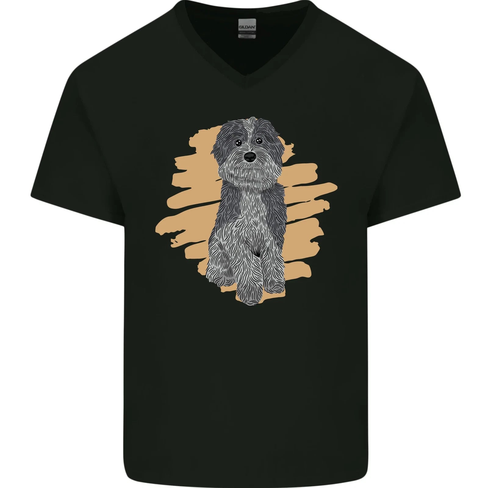 Aussie Doodle Mens V-Neck Cotton T-Shirt