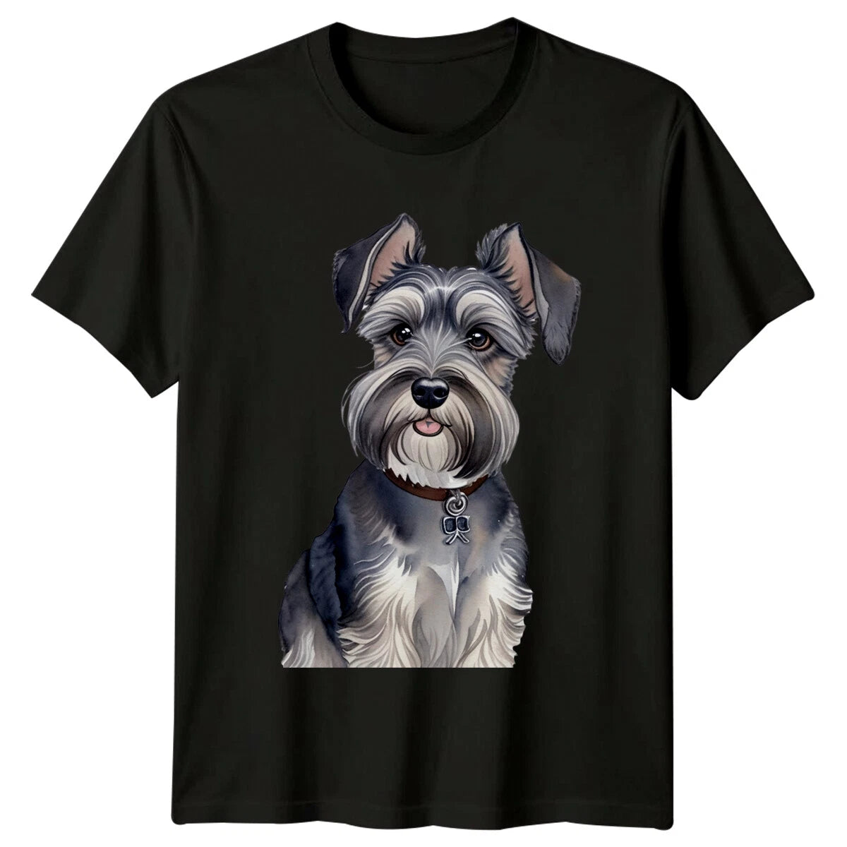 Cute Miniature Schnauzer Dog Breed Portrait Pet Animal T-Shirt