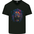 A Ferocious Lion Mens V-Neck Cotton T-Shirt
