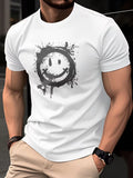 Men's 100% Cotton Splash Ink T Shirt Summer Reguler Fit Casual Crew Neck Tee