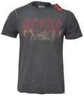 Official AC DC T Shirt Red Logo Silhouettes About To Rock Snow Wash New S To 2XL