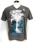 Custom '77 - V-Neck T Shirt - Tree Montage Graphic - Gray - Size XL