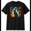 Flemish Giant Rabbit Glowing Cute Mens T-Shirt Black 100% Cotton Kawaii