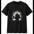 Charcoal Teapot Glowing Retro Mens T-Shirt Black 100% Cotton Vintage Adults