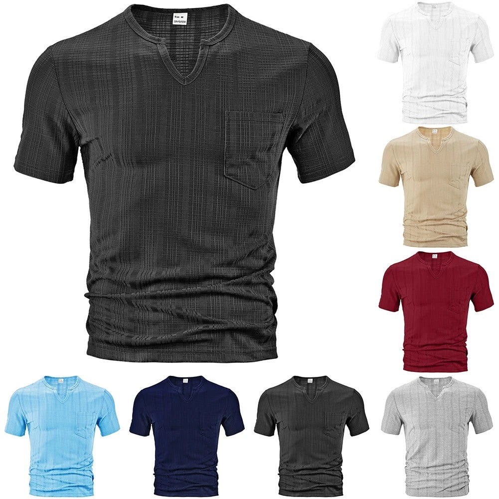 Mens V Neck T-Shirt Casual Wear Style Polyester Fabric For Gym And Fitness