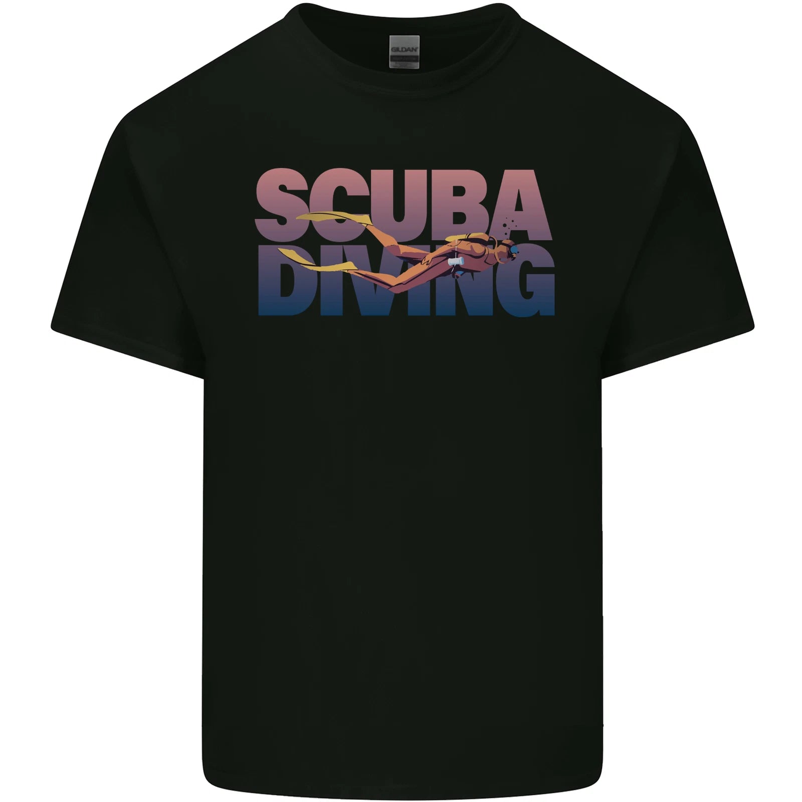 Scuba Diving Silhouette Diver Mens Light Cotton T-Shirt