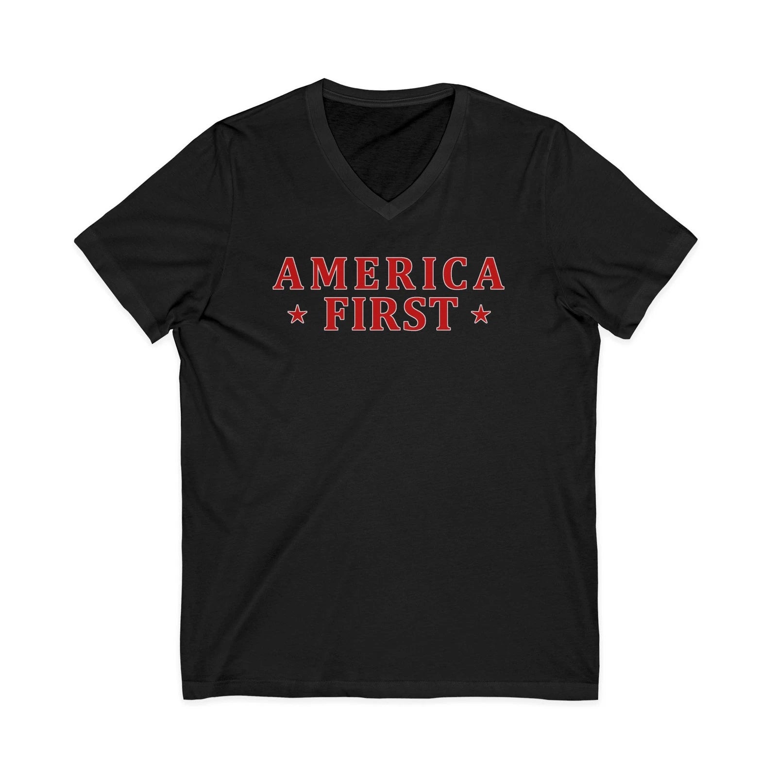 America First Patriotic V-Neck Shirt, Red White Blue Tee, Political Graphic Tee,