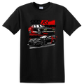 Classic Car Racing T Shirt Retro Style Black and Red Graphics Racing Tee