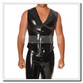Latex Vest Men's Sleeveless Tank casual Cool Black Classic Slim Customize H9-1