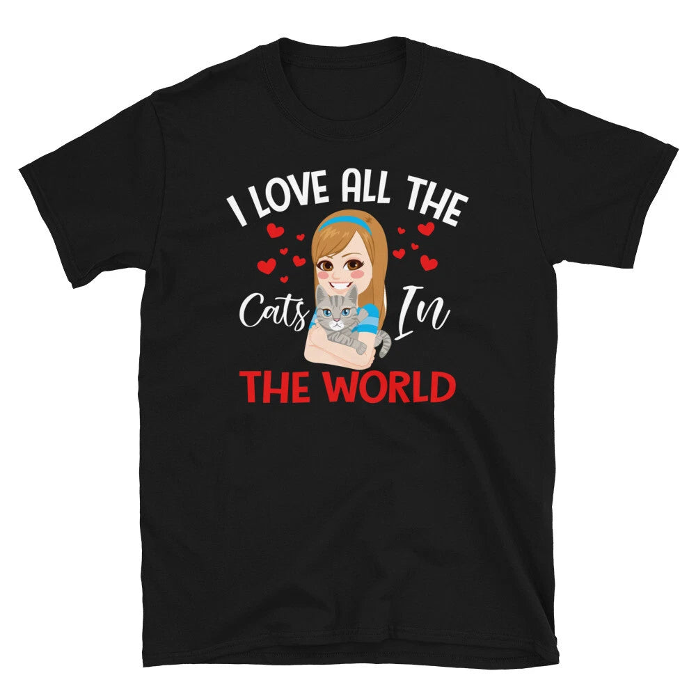 Love All The CAts Cute Cat Funny Animal Kitty Cats T-Shirt