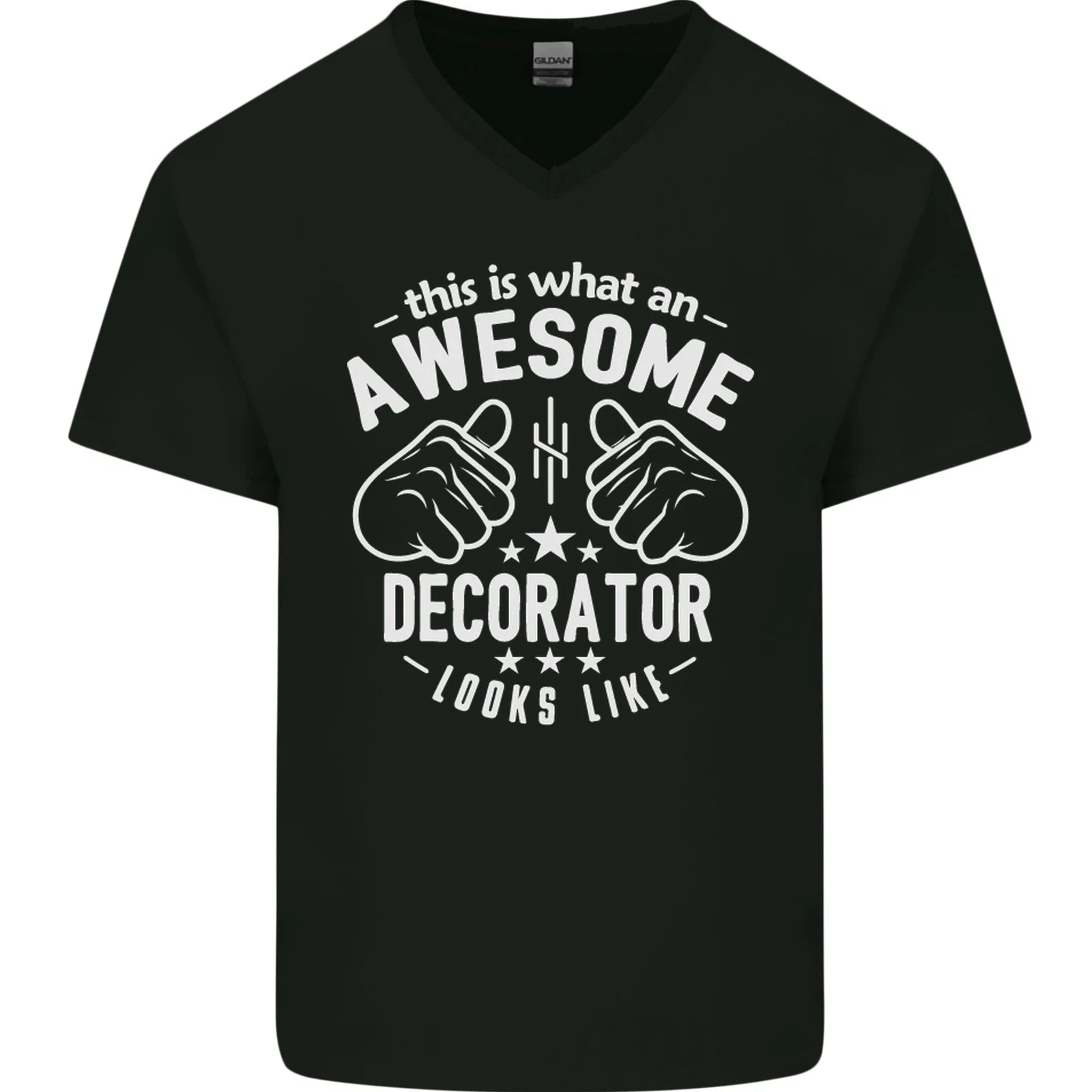 An Awesome Decorator Looks Like Mens V-Neck Cotton T-Shirt