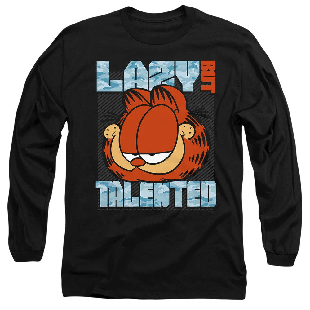 Garfield Lazy But Talented Long Sleeve T-Shirt S-2XL, Black