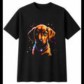 Anime Puppy Glowing Dog Cute Mens T-Shirt Black 100% Cotton Kawaii Top