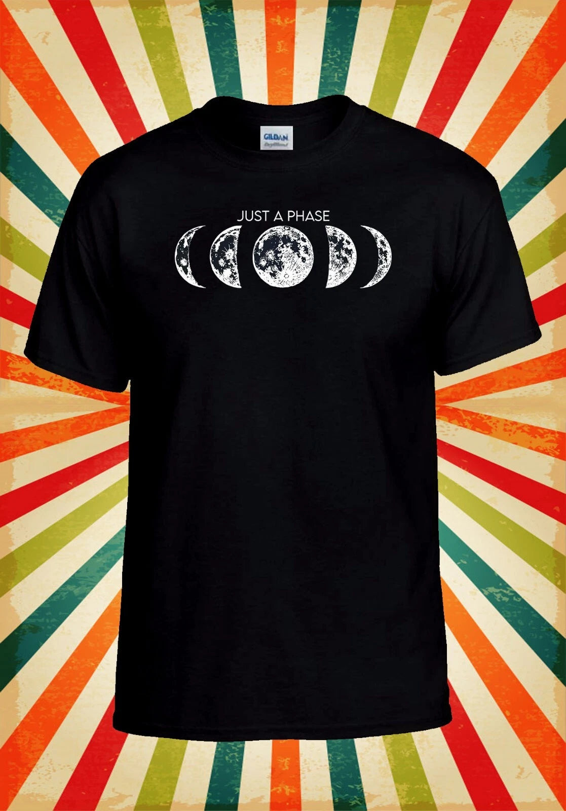 Moon Phase T shirt Just A Phase Funny Men Women Unisex Baseball T Shirt Top 3266