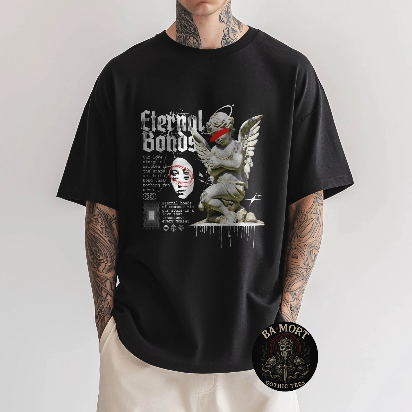 Eternal Bonds Grunge Angel Streetwear T-Shirt