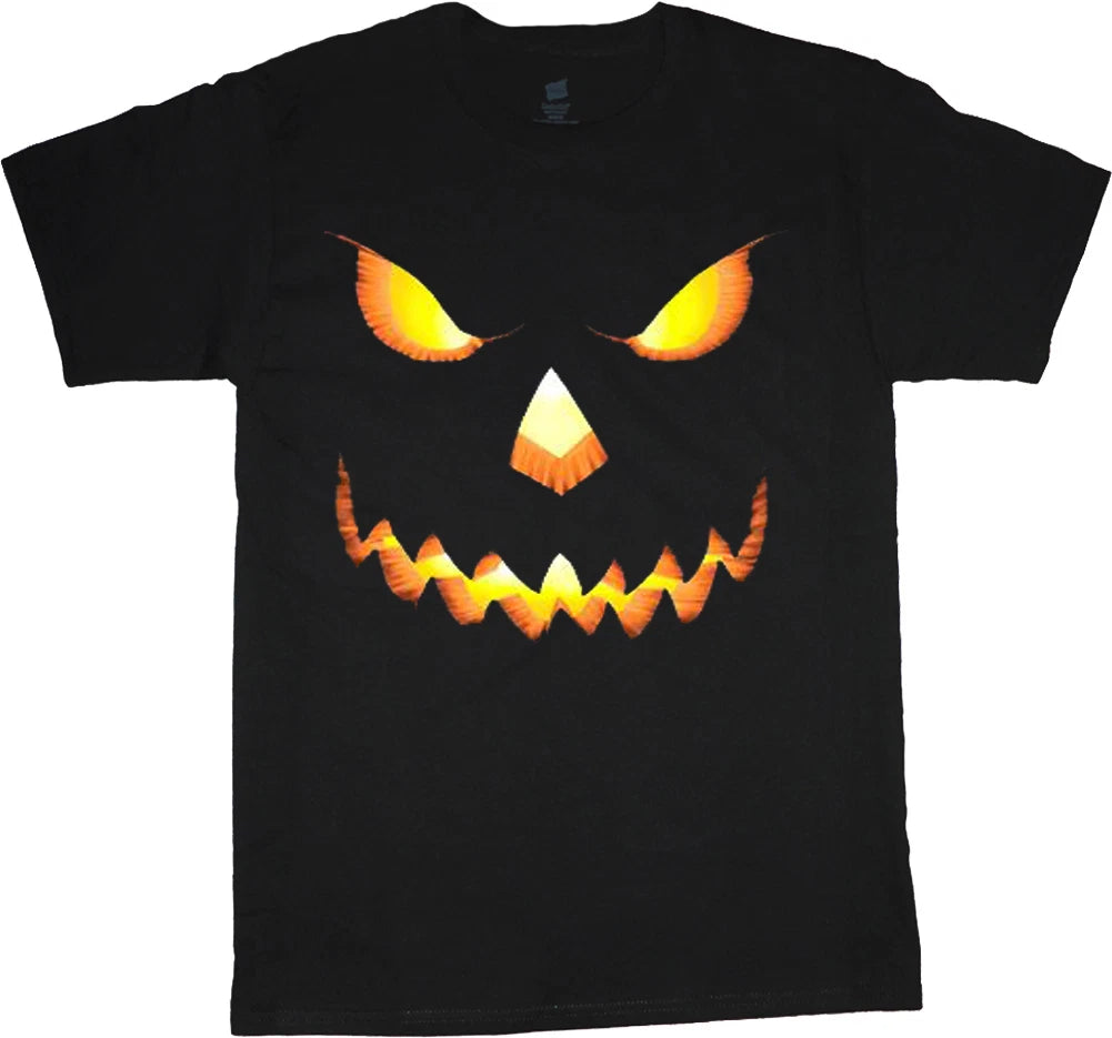 Big and tall t-shirt pumpkin jack o lantern Halloween tee shirts for men black