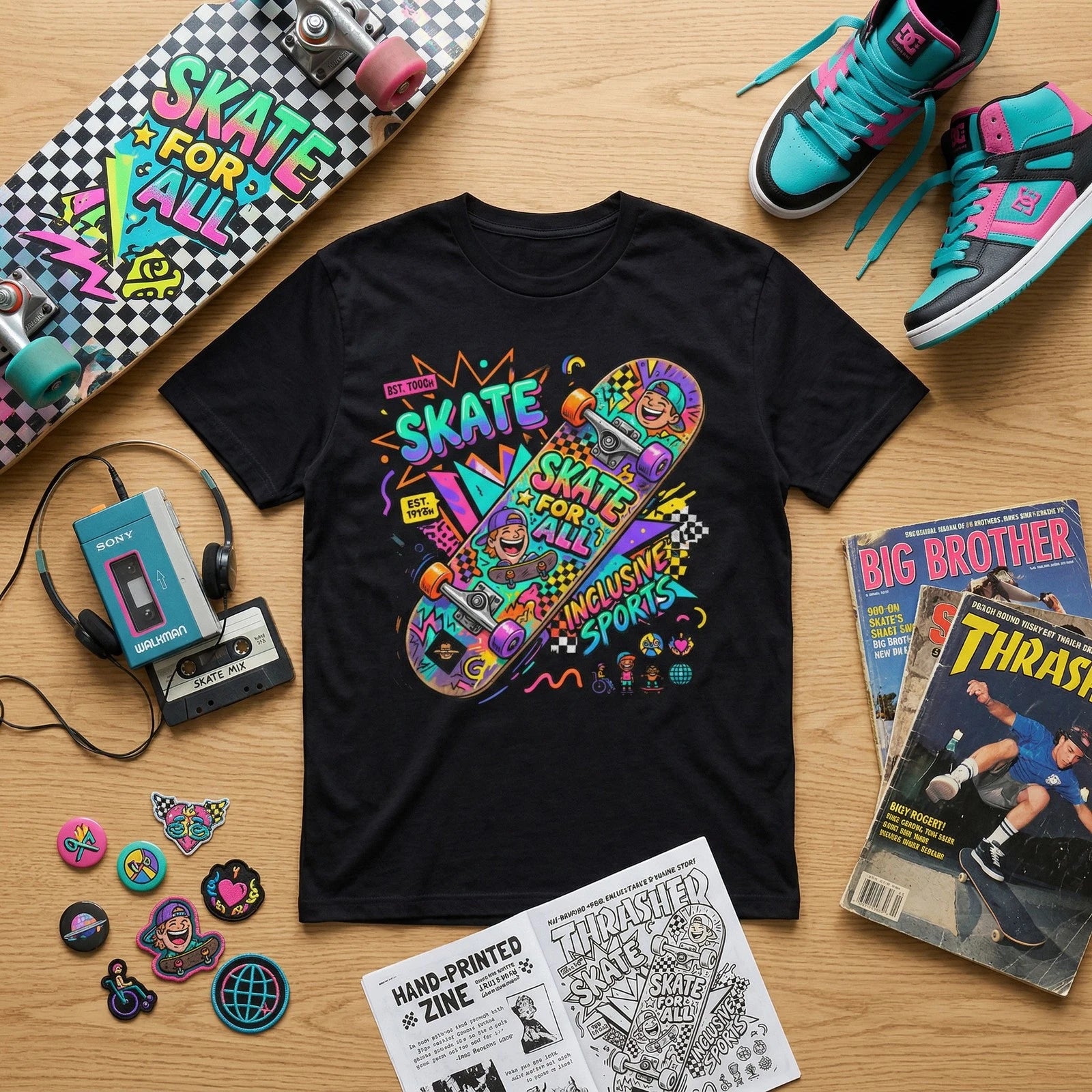 90s Edgy Underground Skater Graphic Streetwear T-Shirt
