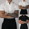 Men's Slim Fit Pullover T Shirt with Turn Down Collar for Summer Activities