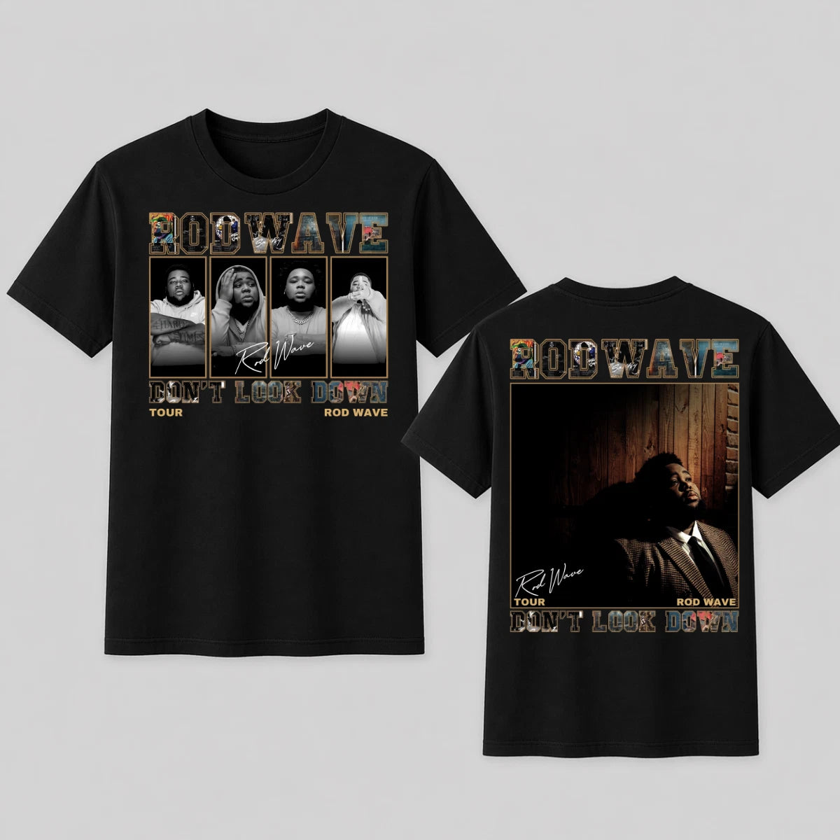 HOT ITEM! Rod Wave Dont Look Down Tour T-Shirt Vintage Rap Hip Hop Graphic Tee